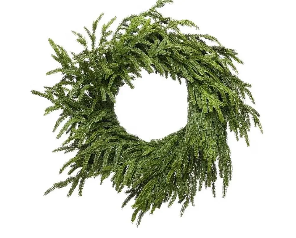 Real Touch Norfolk Pine Wreath 24 Inch Christmas/All Season NWT